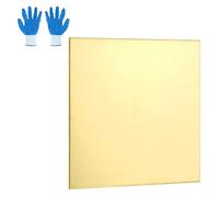 sourcing map Brass Sheet, 3mmx100mmx100mm H62 Brass Metal Plates Thin Metal Sheets with Gloves for Craft DIY Model Jewelry Electrical Repair Industrial, Pack of 1, Gold
