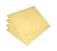 sourcing map Brass Sheet, 4Pcs 2" x 2" x 0.02" H62 Metal Sheets Plates for Crafts, Electrical Repairs, Industry