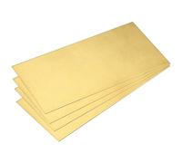 sourcing map Brass Sheet, 4Pcs 4" x 2" x 0.02" H62 Metal Sheets Plates for Crafts, Electrical Repairs, Industry