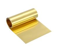 sourcing map Brass Sheet Roll, 0.02 x 100 x 2500mm(TxWxL) Metal Flashing Brass Foil Roll for Crafting, Electrical DIY Projects Repairs, Gold
