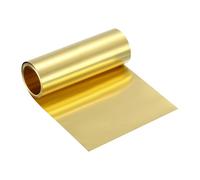 sourcing map Brass Sheet Roll, 0.04 x 100 x 2500mm(TxWxL) Metal Flashing Brass Foil Roll for Crafting, Electrical DIY Projects Repairs, Gold