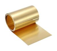 sourcing map Brass Sheet Roll, 0.2 x 300 x 1000mm(TxWxL) Metal Flashing Brass Foil Roll for Crafting, Electrical DIY Projects Repairs, Gold