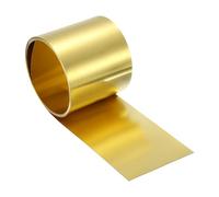 sourcing map Brass Sheet Roll, 0.2 x 50 x 2500mm(TxWxL) Metal Flashing Brass Foil Roll for Crafting, Electrical DIY Projects Repairs, Gold