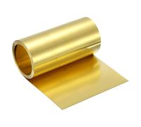 sourcing map Brass Sheet Roll, 0.3 x 150 x 2500mm(TxWxL) Metal Flashing Brass Foil Roll for Crafting, Electrical DIY Projects Repairs, Gold