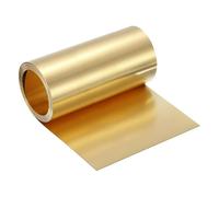 sourcing map Brass Sheet Roll, 0.4 x 150 x 1000mm(TxWxL) Metal Flashing Brass Foil Roll for Crafting, Electrical DIY Projects Repairs, Gold