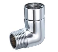 Sourcing Map Brass Shower Flow Control Valve, 90 Degree Elbow Adapter, Water Flow Regulator, 2.0 GPM, Plated Finish, 1 Setting, None Included, Shower Valve