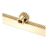 sourcing map Brass Spur Gear and Gear Rack, 0.5M 18T Industrial Power Transmission Components Pinion Spiral, 10x5x300mm Rack with 0.5 Module Spur Gear 4mm Bore