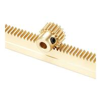 sourcing map Brass Spur Gear and Gear Rack, 0.5M 18T Industrial Power Transmission Components Pinion Spiral, 10x5x300mm Rack with 0.5 Module Spur Gear 3mm Bore
