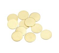 sourcing map Brass Stamping Blank Round Metal DIY Tag 15mm Dia 1mm Thick for Craft, Pendant Decoration, Pack of 10