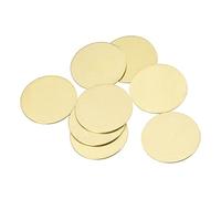 sourcing map Brass Stamping Blank Round Metal DIY Tag 30mm Dia 1mm Thick Yellow for Craft, Pendant Decoration, Pack of 8