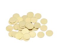 sourcing map Brass Stamping Blank Round Metal DIY Tag 8mm Dia 0.4mm Thick for Craft, Pendant Decoration, Pack of 40