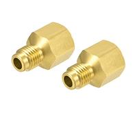 sourcing map Brass Straight Fitting 1/4SAE Male to G1/4 Female Thread Reducing Pipe Fittings Tank Adapter, Pack of 2