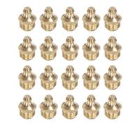 sourcing map Brass Straight Grease Fitting M12 x 1.25mm Thread Hydraulic Grease Fitting Accessories, 20Pcs