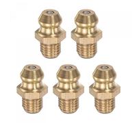 sourcing map Brass Straight Grease Fitting M6 x 0.75mm Thread Hydraulic Grease Fitting Accessories, 5Pcs