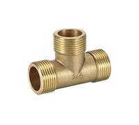 sourcing map Brass Tee Pipe Fitting 3/4BSP Male Thread T Shaped Connector Coupler