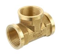 sourcing map Brass Tee Pipe Fitting, G3/4" x G3/4" x G3/4" 3 Way T-Connector Fitting Coupler Adapter for Gas Transport Connect Pipelines, 1pcs