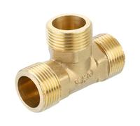 sourcing map Brass Tee Pipe Fitting, G3/4" x G3/4" x G3/4" 3 Way T-Connector for Gas Transport Connect Pipelines, 1pcs