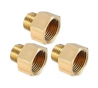 sourcing map Brass Threaded Pipe Fitting G1/4 Male x G3/8 Female Coupling 3pcs