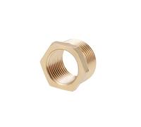 sourcing map Brass Threaded Pipe Fitting G3/4 Male X G1/2 Female Hex Head Bushing Adapter