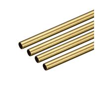 sourcing map Brass Tube, 3mm OD 0.2mm Wall Thickness 250mm Length Round Pipe Tubing for Industry, DIY Projects 4 Pcs