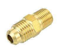 sourcing map Brass Tube Fitting, 1/4O.D x 1/8NPT Brass Flared Pipe Adapter Fittings Reducing Nipples Connector, Half Union Gas Adapter for Pipe Connections, Hydraulics, Refrigeration