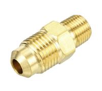 sourcing map Brass Tube Fitting, 5/16O.D x 1/8NPT Brass Flared Pipe Adapter Fittings Reducing Nipples Connector, Half Union Gas Adapter for Pipe Connections, Hydraulics, Refrigeration