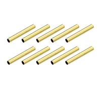 sourcing map Brass Tube Spacer Beads, 2mm x 15mm Glossy Bead 1.7mm Inner Dia for DIY Jewelry Making Crafts Projects, Gold Tone 100Pcs