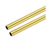 sourcing map Brass Tubing, 11mm OD x 0.5mm Wall Thickness x 102mm(4") Length H65 Brass Round Tube Seamless Metal Straight Pipe Tube for DIY Crafts Industry Construction(Pack of 2)