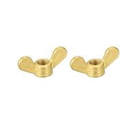 sourcing map Brass Wing Nuts, M12 Butterfly Nut Hand Twist Tighten Fasteners for Furniture, Machinery, Electronic Equipment, 2Pcs