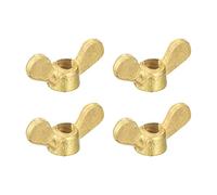 sourcing map Brass Wing Nuts, M4 Butterfly Nut Hand Twist Tighten Fasteners for Furniture, Machinery, Electronic Equipment, 4Pcs