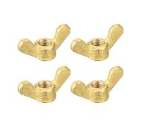 sourcing map Brass Wing Nuts, M8 Butterfly Nut Hand Twist Tighten Fasteners for Furniture, Machinery, Electronic Equipment, 4Pcs