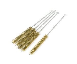 sourcing map Brass Wire Tube Brush Cleaning Tool 15mm x 30cm 5 Pieces
