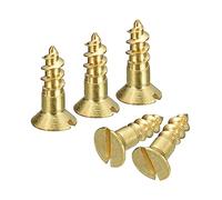sourcing map Brass Wood Screws, 40Pcs M4.5 x 16mm Slotted Drive Flat Head Self Tapping Screw Countersunk for Woodworking Furniture