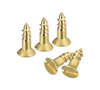 sourcing map Brass Wood Screws, 60Pcs M2.5 x 8mm Slotted Drive Flat Head Self Tapping Screw Countersunk for Woodworking Furniture