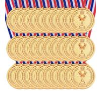 sourcing map Bronze Medals Plastic Winner Award Medals Trophy Pattern with Neck Ribbon for Sports Games Competitions Talent Show Party Favors 100 Pieces