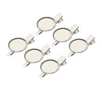 sourcing map Brooch Clasp Clip Pins Disc Base 30mm Blank Round Trays for ID Badges Name Cards Tags DIY Craft, Silver Tone, 40pcs