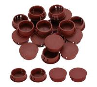 sourcing map Brown Hole Plugs 50pcs 1-3/16" Plastic Plugs for Round Holes Flush Type for Furniture Cabinets Machines Hardware Fencing Post Pipe