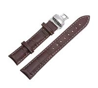 sourcing map Brown Leather Watch Band 20mm Deployment Buckle Cowhide Watch Strap with Exquisite Box for Men and Women