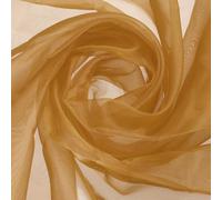 Sourcing Map Brown Organza Fabric, 60" x 1 Yard, Polyester, Solid, Crystal Sheer Silky, Wedding Party Decoration
