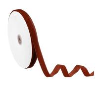 sourcing map Brown Velvet Ribbon 5/8" Wide x 25 Yards Vintage Single Face Roll for Gift Wrapping Christmas Tree Crafts Party Wedding Decoration