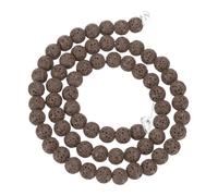 sourcing map Brown Volcanic Rock Beads 6mm Essential Oil Diffuser Stone, Volcanic Stone Loose Round Bead for DIY Jewelry Bracelet (1 Strand, 65pcs)