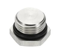 sourcing map BSPP Pipe Plug Fitting, 304 Stainless Steel G3/8 Male Outer Hex Thread for Plumbing Fixed with Sealing Rubber Ring