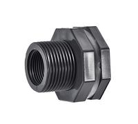 sourcing map Bulkhead Fitting, G3/4 Female Lengthen, Tube Adaptor Pipe Fitting with Silicone Gasket, for Water Tanks, PVC, Gray