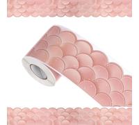 sourcing map Bulletin Board Borders, 65.6Ft x 2.75Inch Rolled Classroom Border Trim Notice Board Frame for Classroom Decoration, Pink Fish Scales