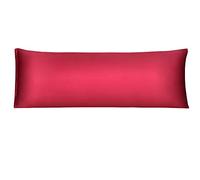 sourcing map Burgundy Bolster Pillow Cases, Silky Satin Body Pillow Cover with Zipper, Long Body Pillowcase for Hair and Skin, 21x60