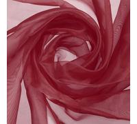 sourcing map Burgundy Organza Fabric 60" Bridal Solid Sheer Organza Crystal Organza Sheer Silky Fabric for DIY Craft Table Runner Wedding Party Home Decoration, 60" by 1 Yard