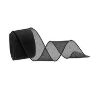 sourcing map Burlap Ribbon Fabric Wired Edge Ribbons Black 2-1/2 Inch x 10 Yard for Gift Wrapping, Bow, Wreath, Christmas Tree, Flower Bouquet (6.4cm x 9m)