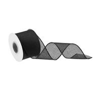 sourcing map Burlap Ribbon Fabric Wired Edge Ribbons Black 2 Inch x 10 Yard Wired Ribbon for Gift Wrapping, Bow, Wreath, Christmas Tree, Flower Bouquet,with Roller