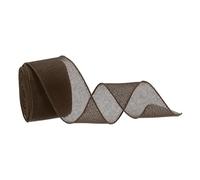 sourcing map Burlap Ribbon Fabric Wired Edge Ribbons Brown 2-1/2 Inch x 10 Yard for Gift Wrapping, Bow, Wreath, Christmas Tree, Flower Bouquet (6.4cm x 9m)