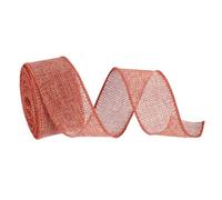 sourcing map Burlap Ribbon Fabric Wired Edge Ribbons Dark Orange 1-1/2 Inch x 5 Yard Wired Ribbon for Gift Wrapping, Bow, Wreath, Christmas Tree, Flower Bouquet